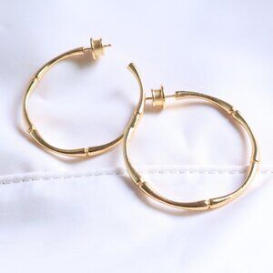 Julie Vos Hoop Earrings - Bamboo - Gold